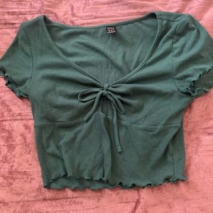 green crop top